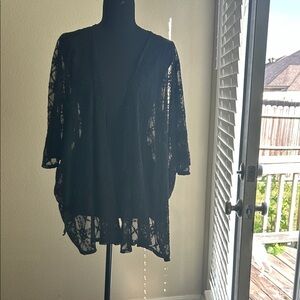 Black Lace Kimono Cardigan. Whimsy goth.